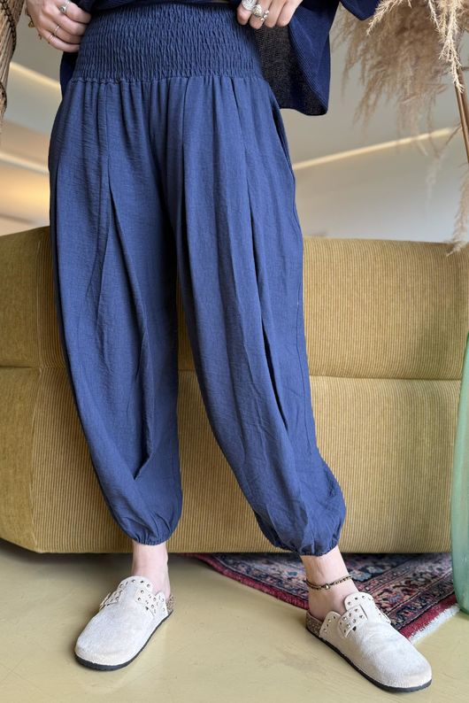Basso Shirring Genie Pant Navy